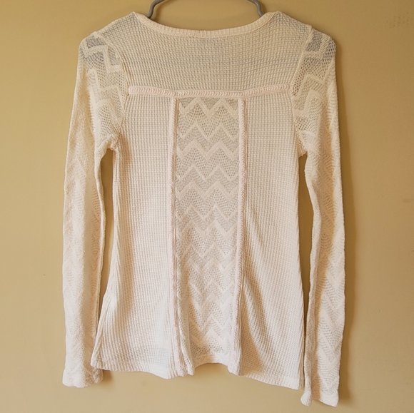 Women's Cream Long Sleeve Top - Picture 2 of 4